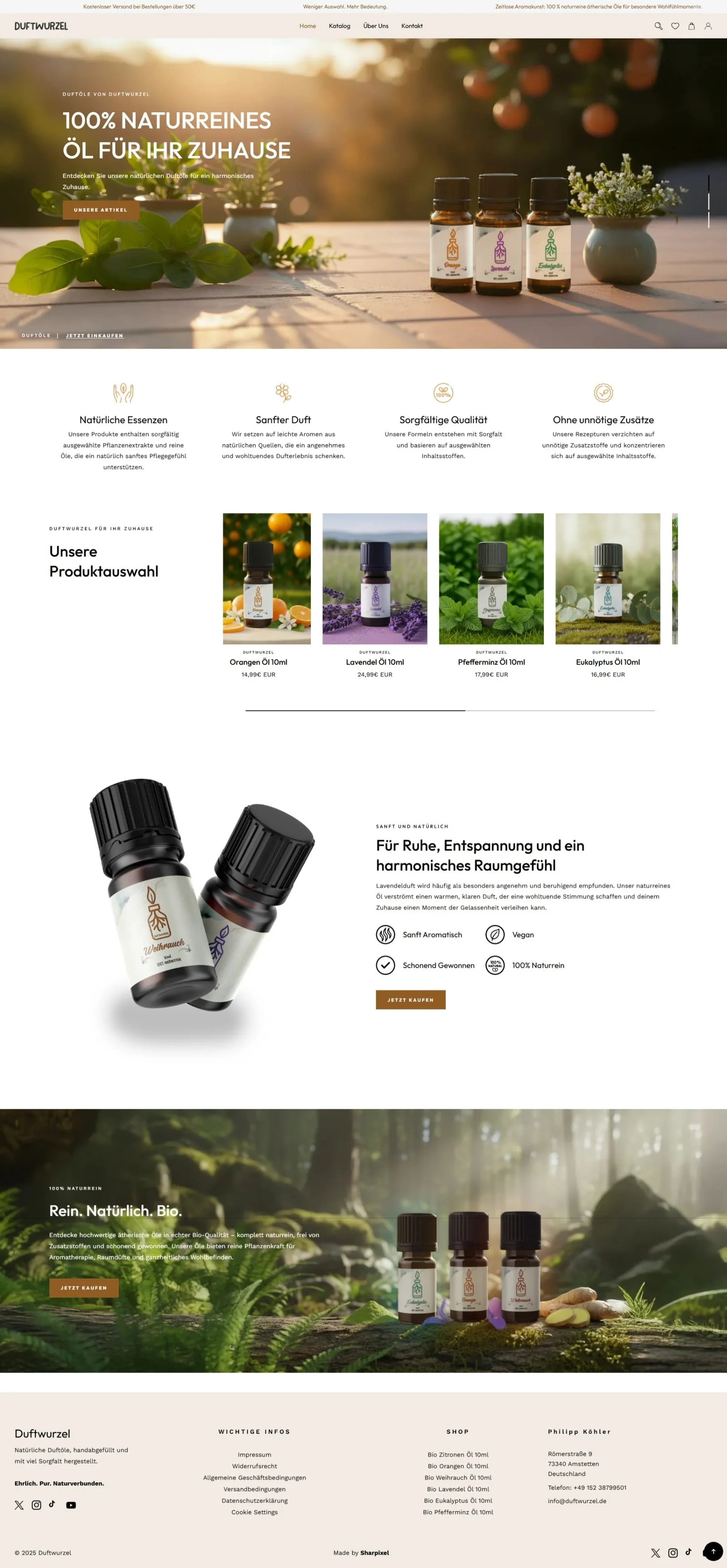 Website von Duftwurzel
